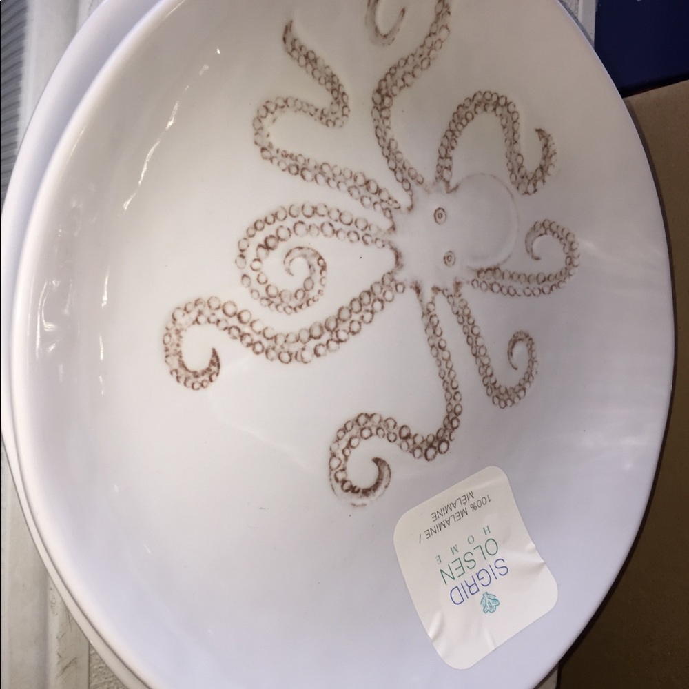 Sigrid Olsen Melamine Dinner Plates 2 Of Each Starfish & Octopus Pattern NWT